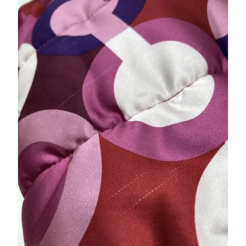 Coach Puffer Platform Boots Sz 5.5 Pink Wedge Art Sateen Logo Winter Rain Y2k - Picture 9 of 10